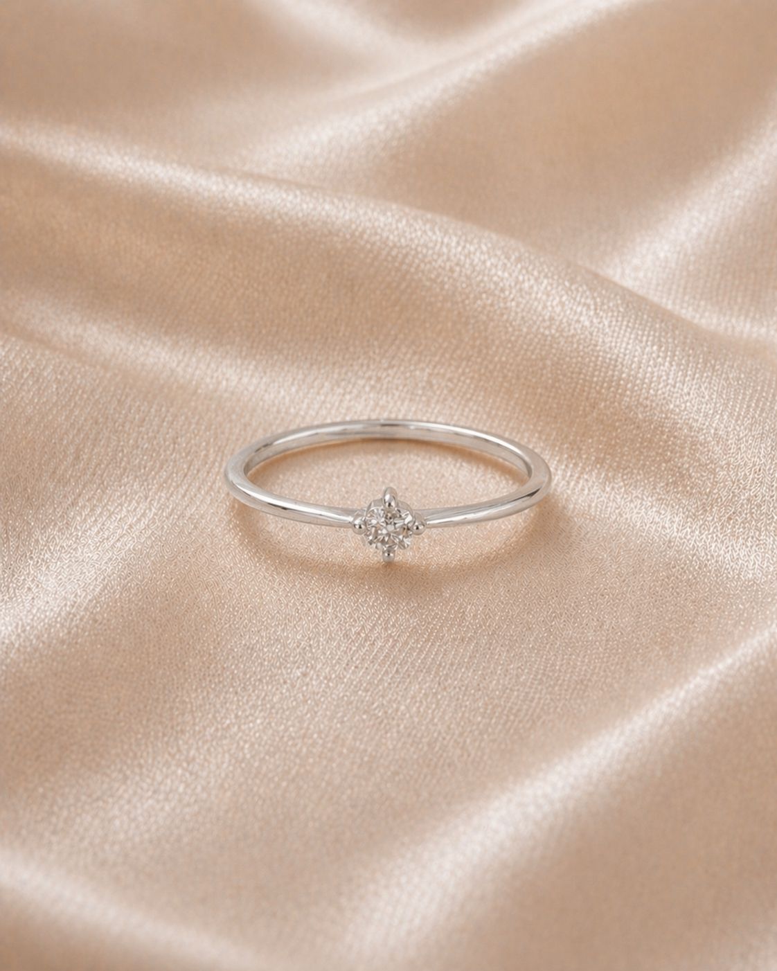 Anel Solitário Prata