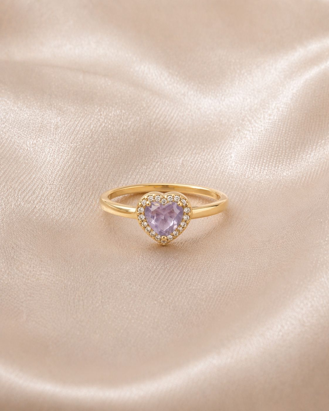 Anel Coração Lilás